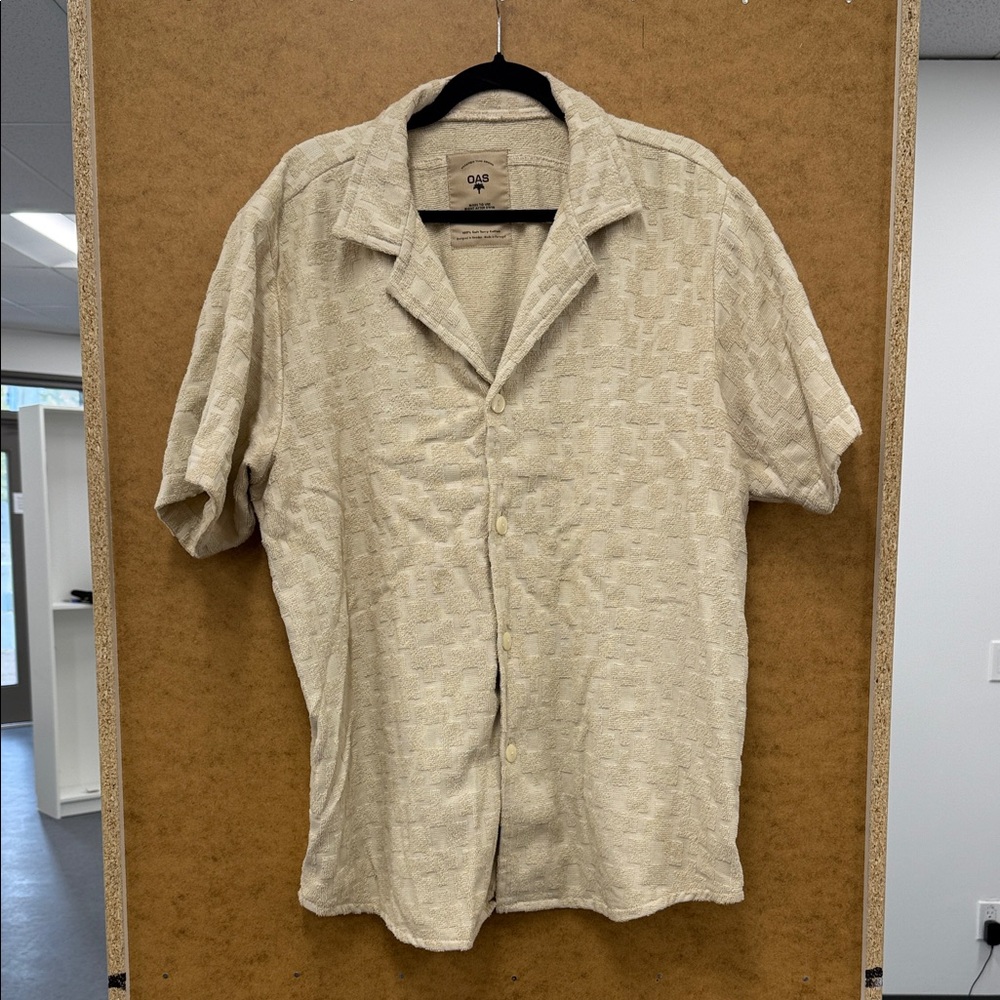Men's OAS Cream Textured Shirt
